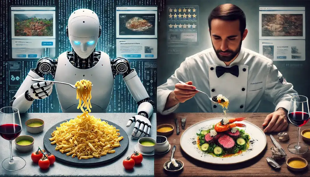 Sviluppo web, siti internet, differenza tra AI e personalizzazione, metafora chef tristelalto, web design professionale