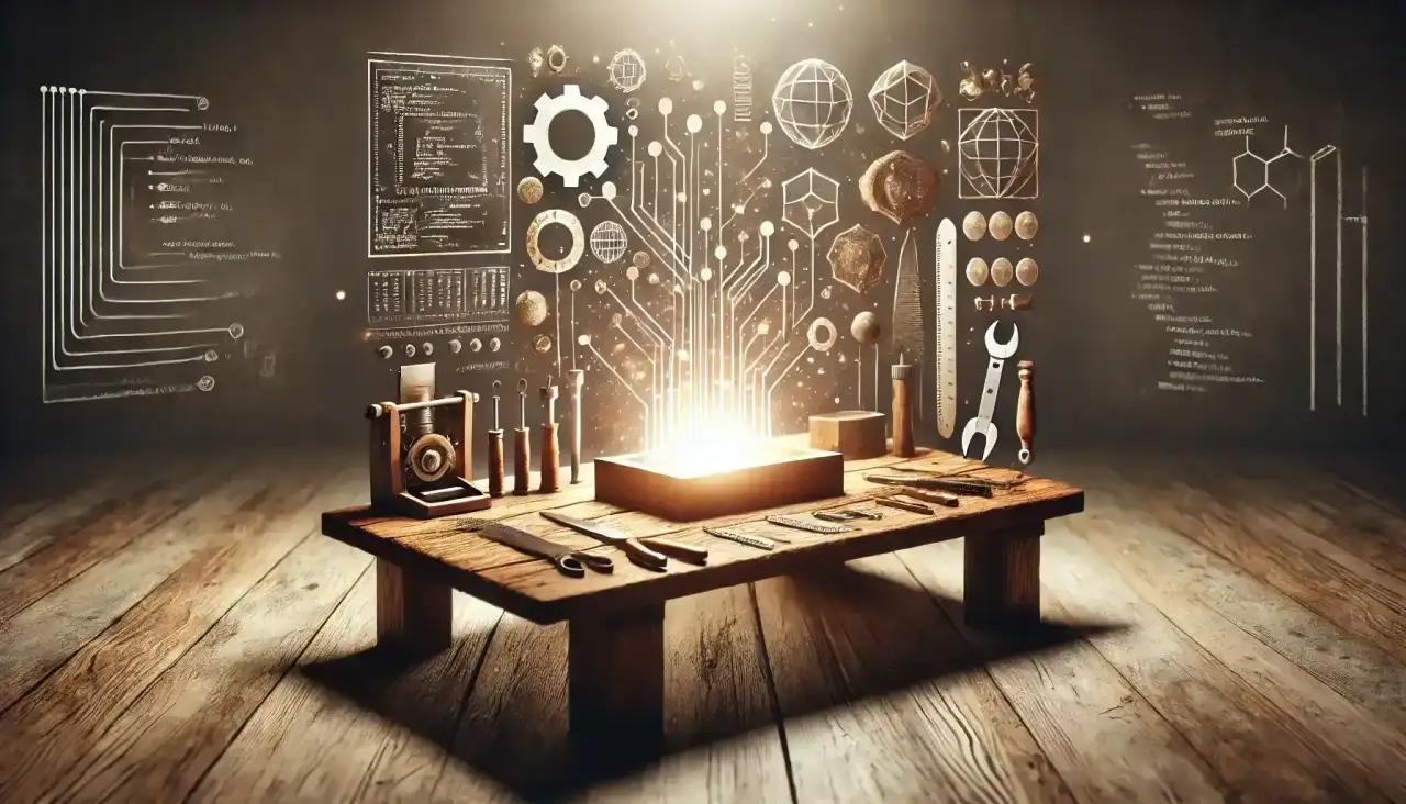 Banco da lavoro con elementi meccanici: programmazione come arte consapevole
