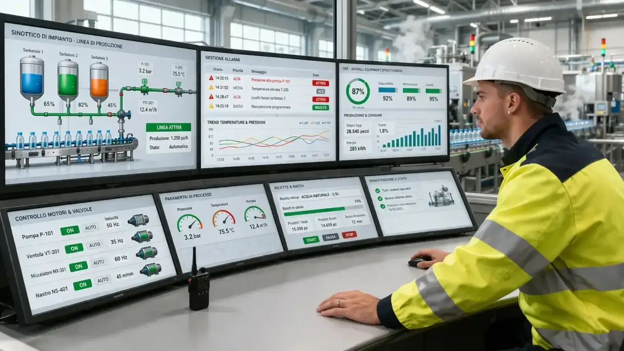 Sviluppo HMI manifattura con SCADA e competenze richieste.