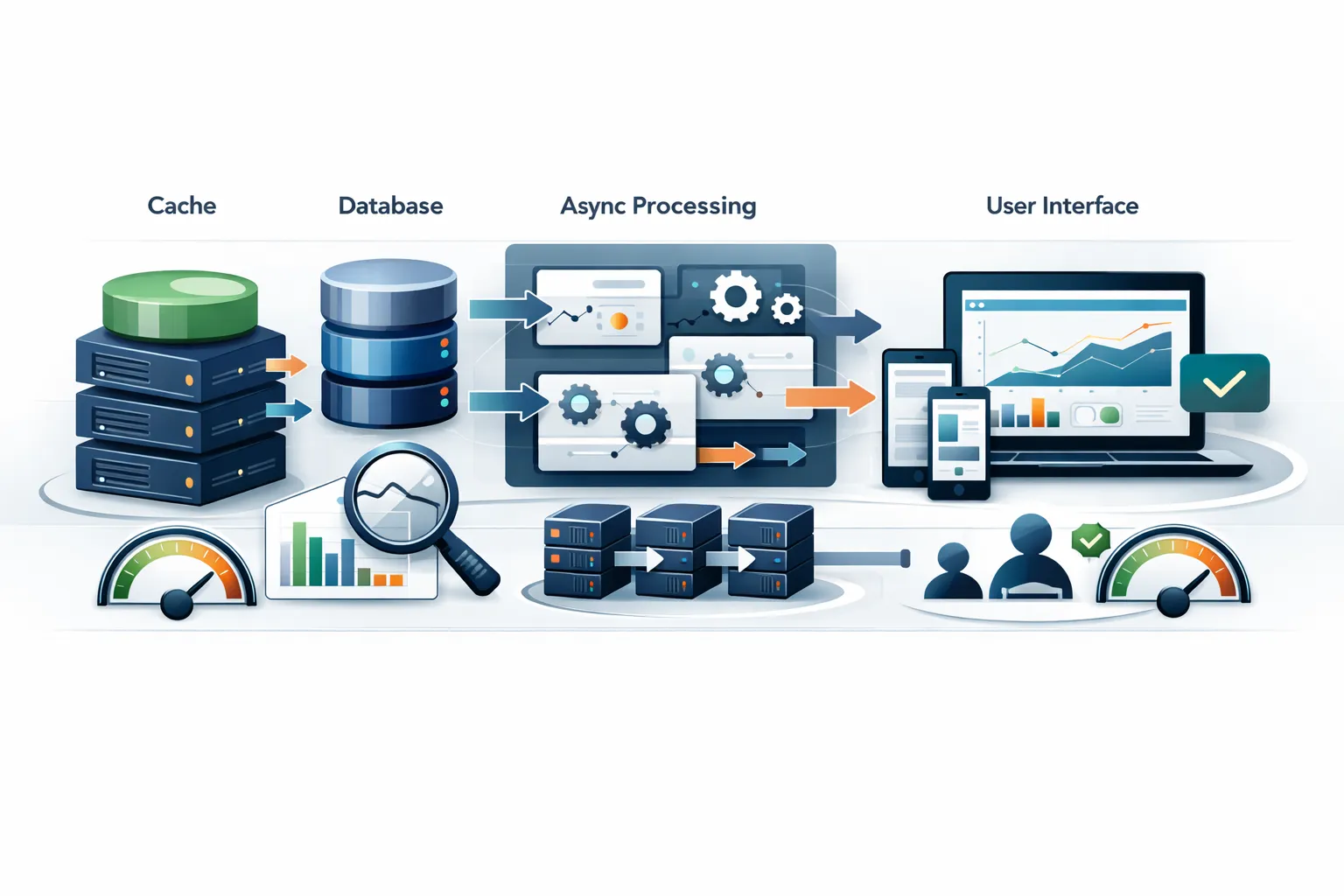 Dashboard tecnica su cache, query ottimizzate e monitoraggio delle performance in .NET.