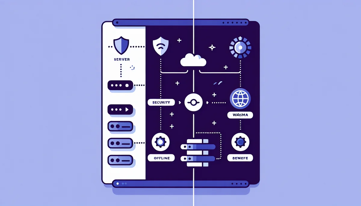 Blazor Server vs Blazor WebAssembly architecture comparison: component diagram and communication flow
