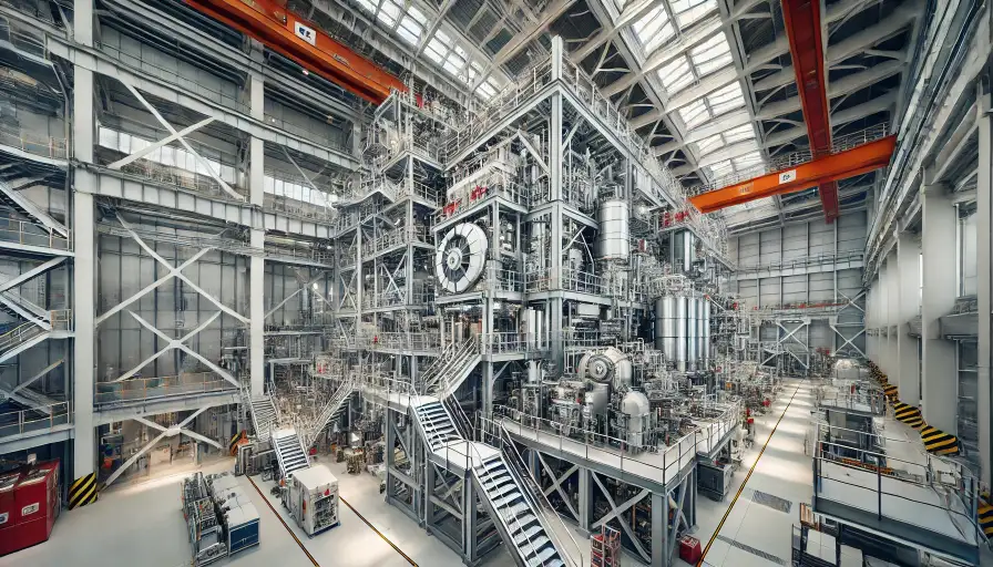 Complex industrial plant controlled by PLCs programmed in C#