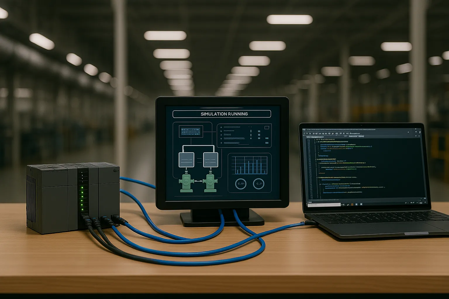 Virtual PLC development with graphical interfaces and digital tools with .NET