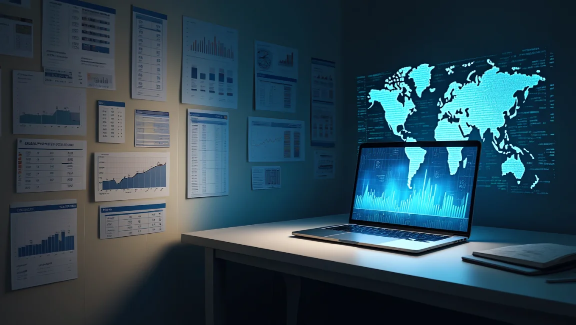 Symbolic contrast between average statistics and global opportunities of web development